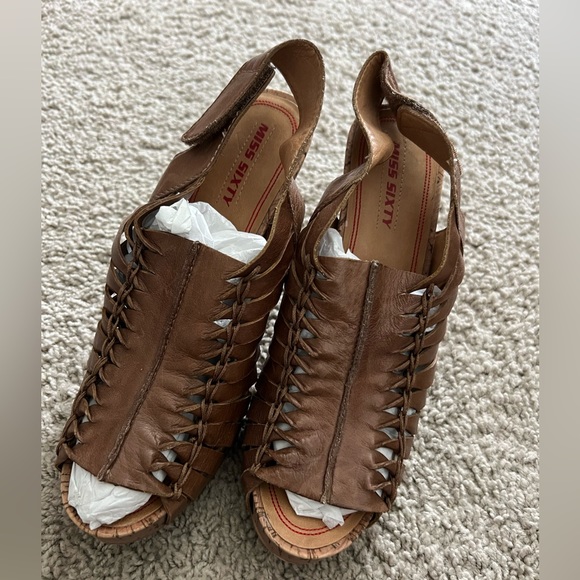 Miss Sixty Shoes | Miss Sixty Platform Leather Sandals 38.5 | Color: Brown | Size: 8.5 | Fashionfunbydi's Closet